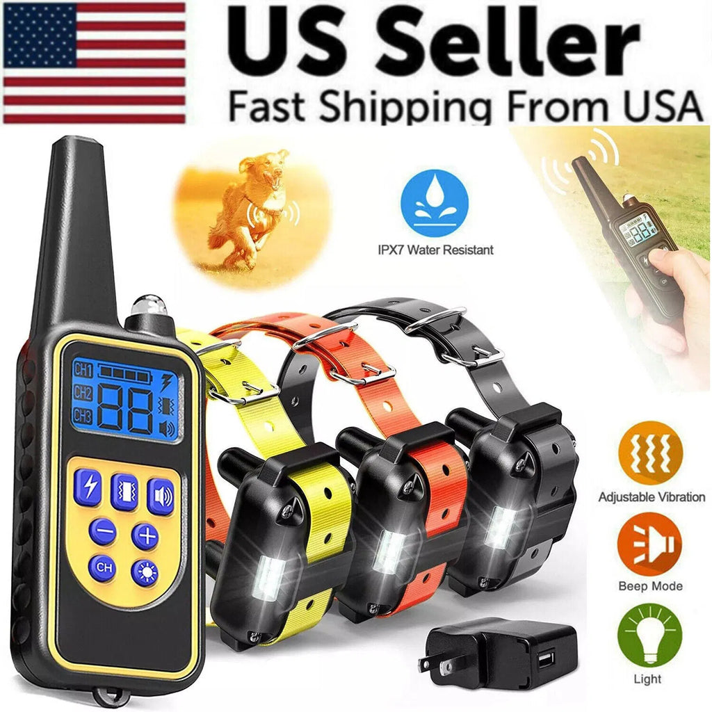 3000 FT Rechargeable Waterproof Dog Training Collar