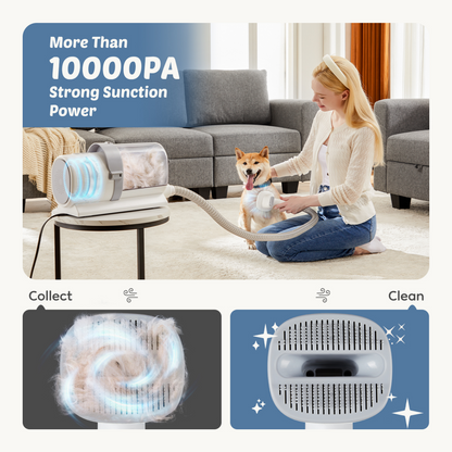 Dog Grooming Vacuum Kit with Electric Clipper, 2.5L Dust Cup &amp; 5 Tools