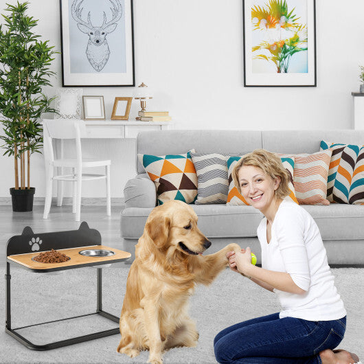 Adjustable Raised Bowls for Comfortable Eating and Drinking