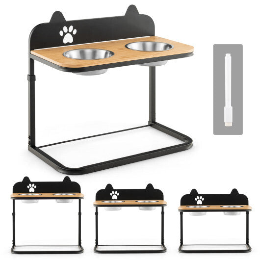 Adjustable Raised Bowls for Comfortable Eating and Drinking